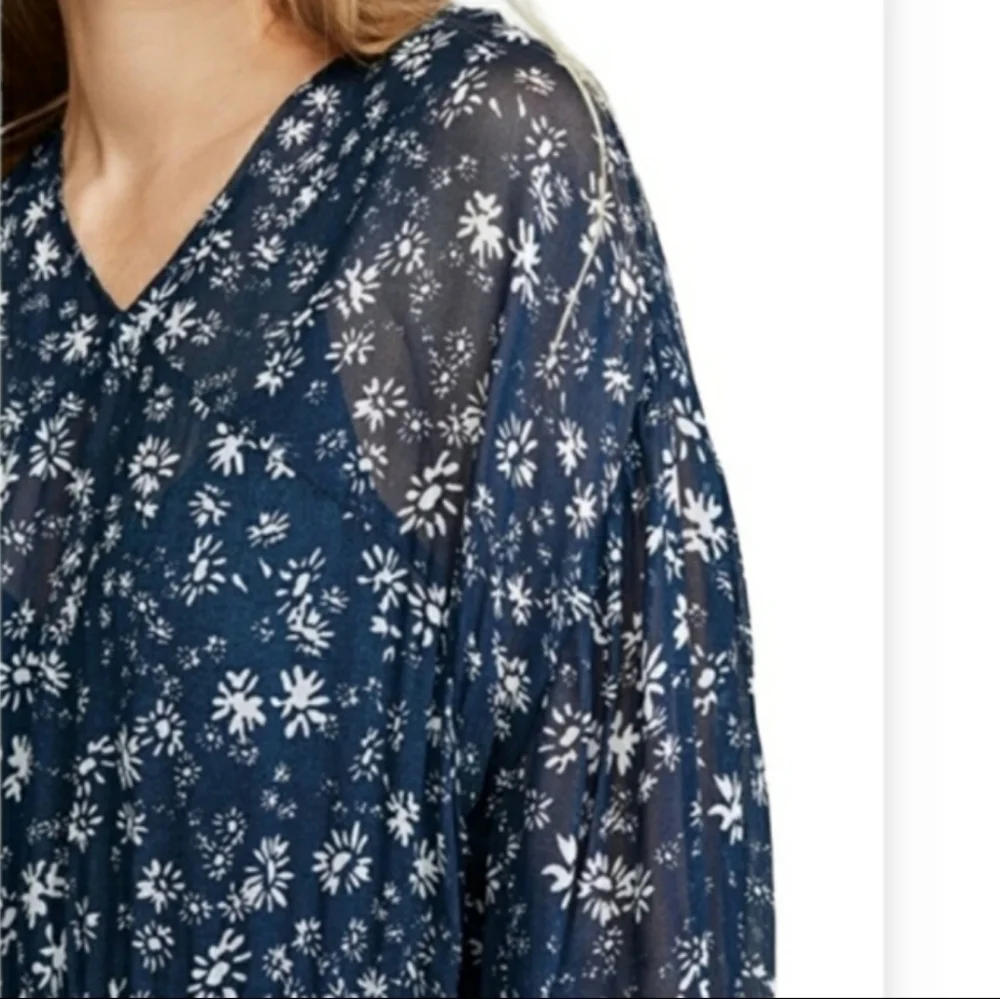 Free People Long Sleeve Floral Midi Dress